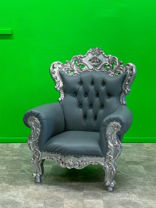 Silver and grey low back throne