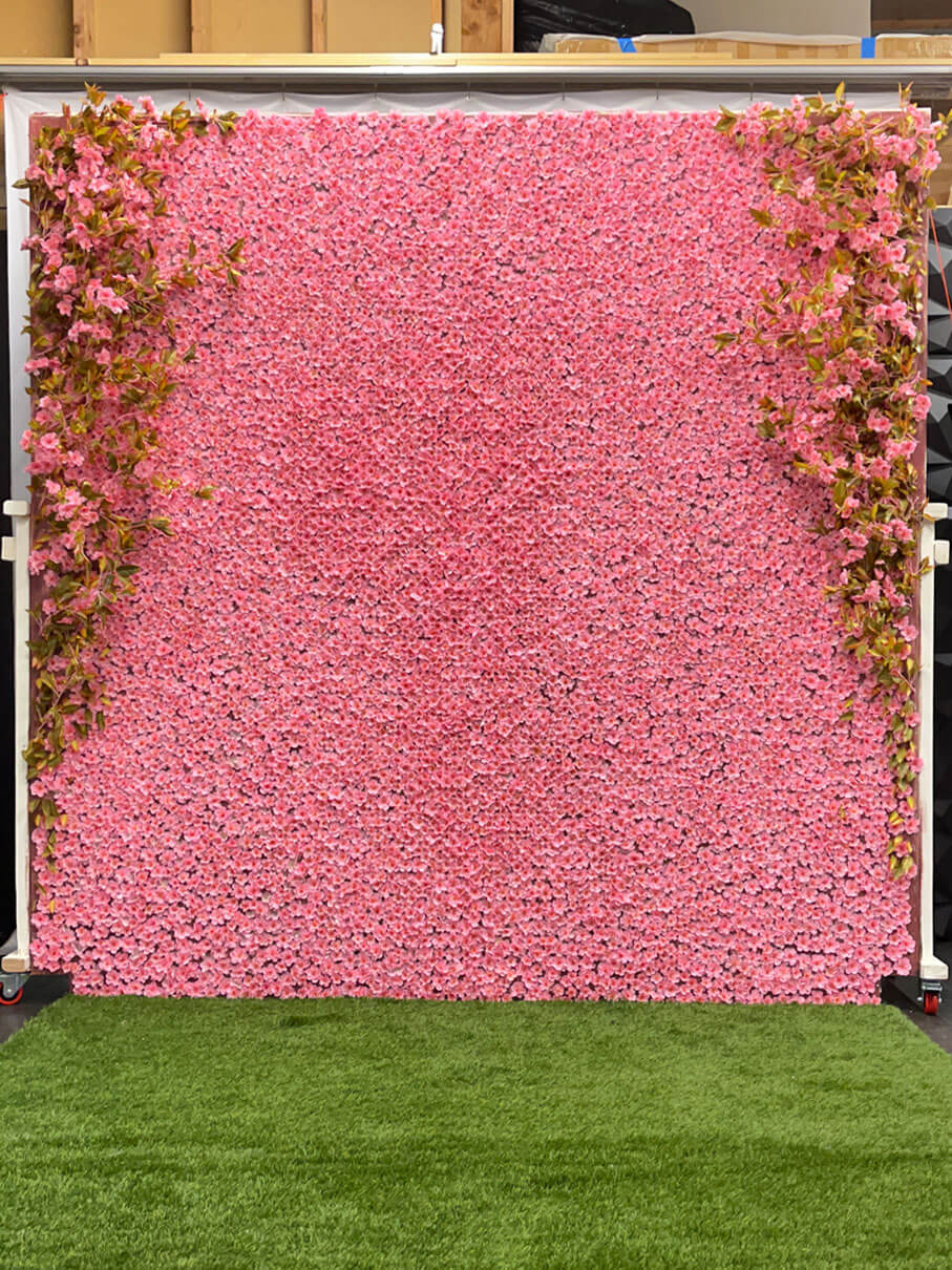 Wall made of cherry blossoms